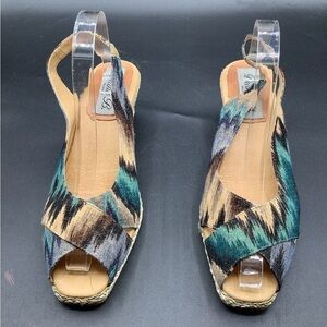 𝅺diane B. Malino Wedge Slingback Espadrilles Size 10 42 Made in Spain.